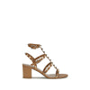 Valentino Garavani Beige Calf Leather Bos Taurus Strap-On Sandals Valentino Garavani