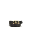 Valentino Garavani Black Calf Leather Bos Taurus Regular Belt Valentino Garavani