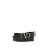 Valentino Garavani Black Calf Leather Bos Taurus Regular Belt Valentino Garavani
