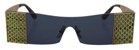 Dolce & Gabbana Gold Metal Rectangle Shades DG2263 Sunglasses Dolce & Gabbana
