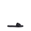 Valentino Garavani Black Calf Leather Bos Taurus Flat Sandals Valentino Garavani