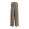 Fendi Brown Silk Casual Pants Fendi
