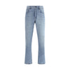 Fendi Light Blue Cotton Straight-Leg Jeans Fendi
