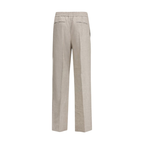 Brioni Gray Linen Casual Pants Brioni