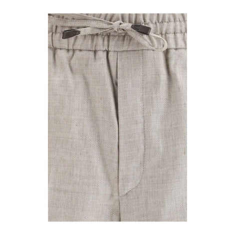 Brioni Gray Linen Casual Pants Brioni
