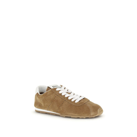 Miu Miu Brown Calf Leather Bos Taurus Athletic Sneakers Miu Miu