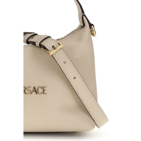 Versace Cream Calf Leather Bos Taurus Shoulder Bag Versace