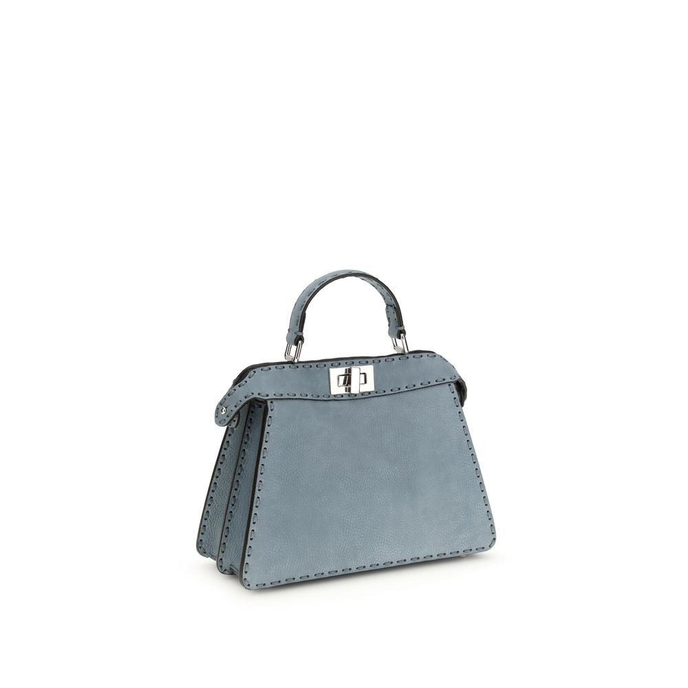 Fendi Light Blue Calf Leather Bos Taurus Shoulder Bag Fendi
