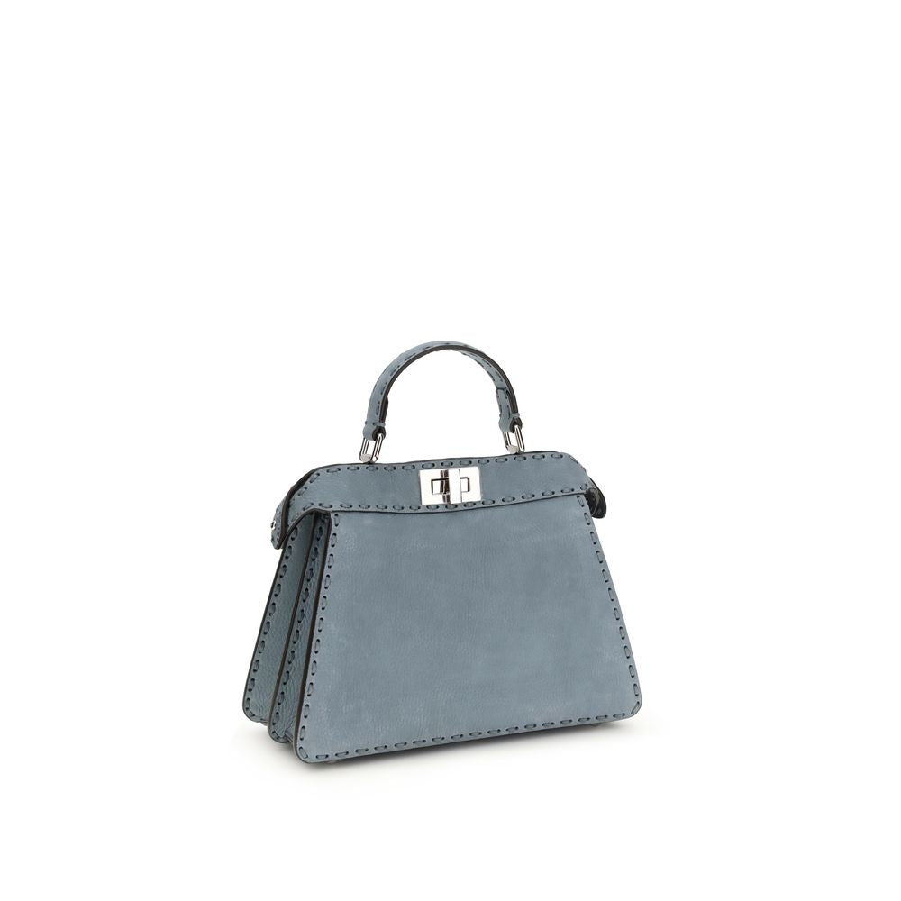 Fendi Light Blue Calf Leather Bos Taurus Shoulder Bag Fendi