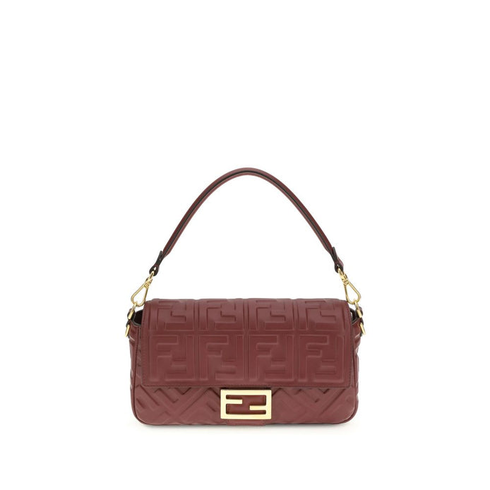 Fendi Bordeaux Calf Leather Bos Taurus Shoulder Bag Fendi