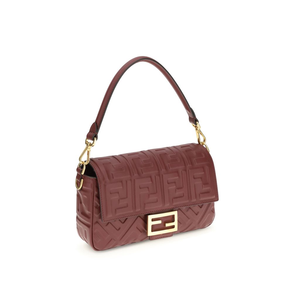 Fendi Bordeaux Calf Leather Bos Taurus Shoulder Bag Fendi