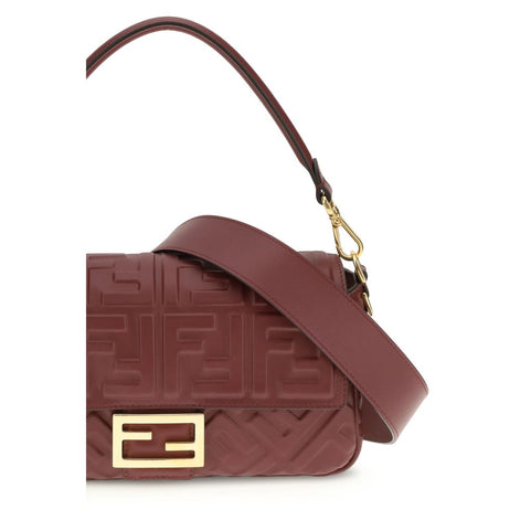Fendi Bordeaux Calf Leather Bos Taurus Shoulder Bag Fendi