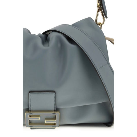 Fendi Light Blue Calf Leather Bos Taurus Shoulder Bag Fendi