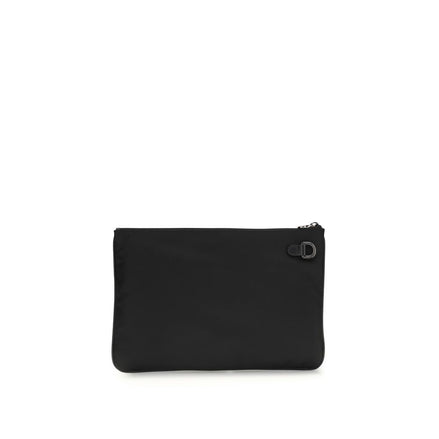 Kiton Black Fabric Clutch Bag Kiton