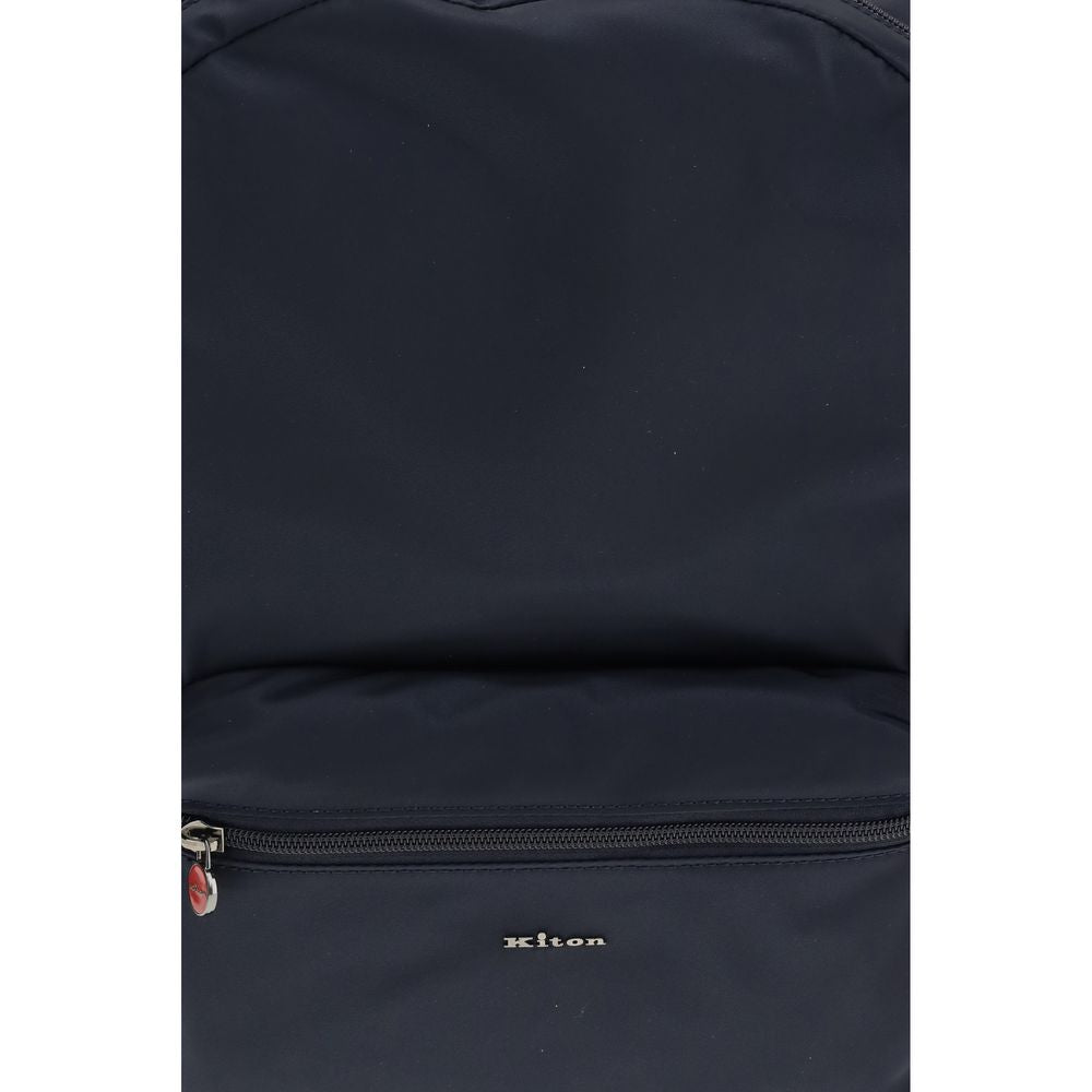 Kiton Blue Fabric Backpack Kiton