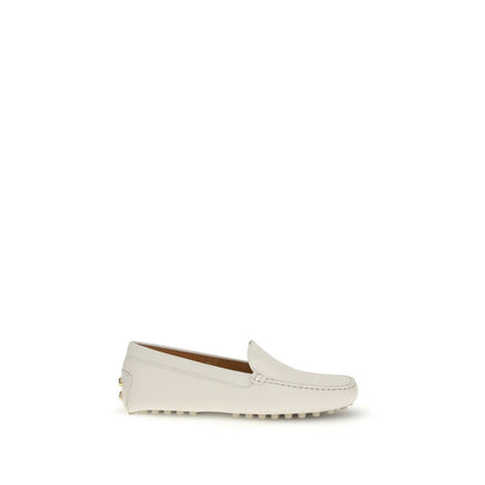 Tod's Cream Calf Leather Bos Taurus Slip-On Loafers Tod's