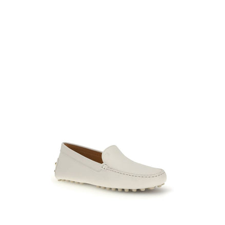 Tod's Cream Calf Leather Bos Taurus Slip-On Loafers Tod's