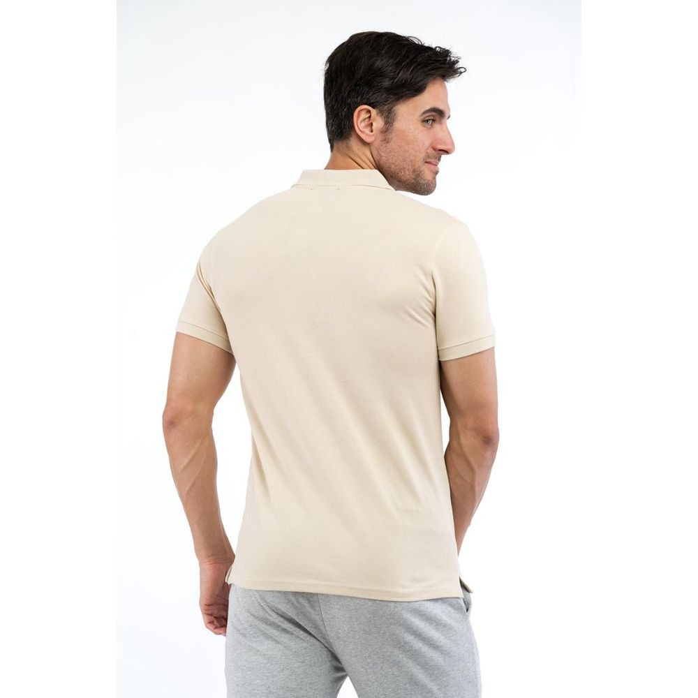 Cavalli Class Beige Cotton Polo Shirt Cavalli Class