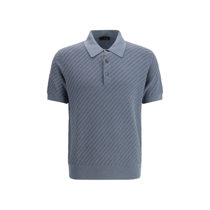 Brioni Light Blue Cotton Polo Shirt Brioni