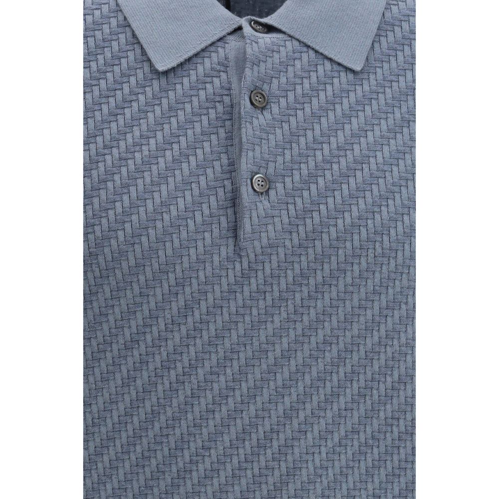 Brioni Light Blue Cotton Polo Shirt Brioni