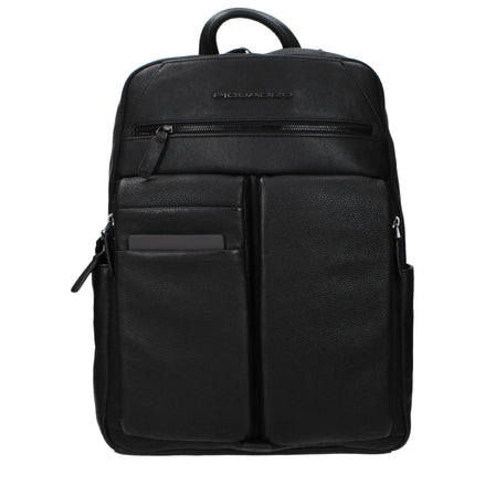 Piquadro Black Leather Backpack Piquadro