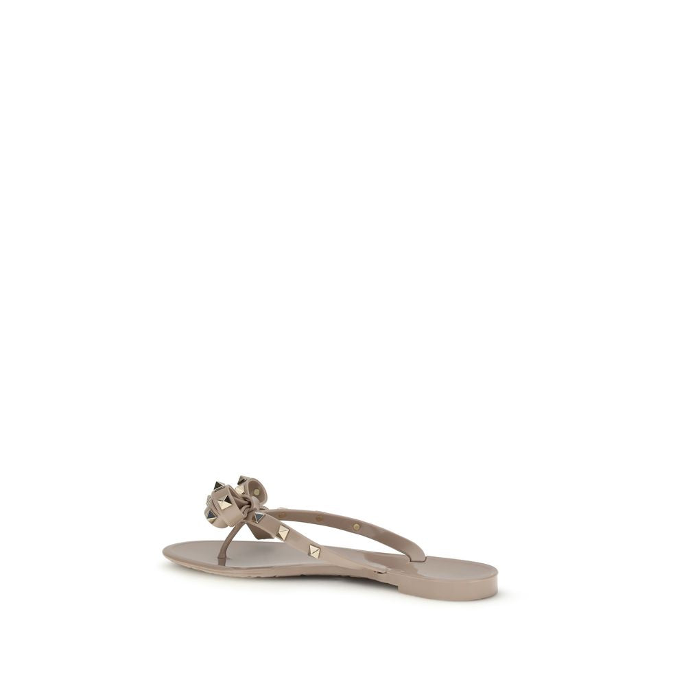 Valentino Garavani Beige Pvc Flat Sandals Valentino Garavani