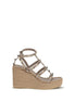 Valentino Garavani Beige Calf Leather Bos Taurus Espadrilles Valentino Garavani