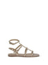Valentino Garavani Beige Calf Leather Bos Taurus Flat Sandals Valentino Garavani