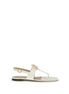 Valentino Garavani Cream Calf Leather Bos Taurus Flat Sandals Valentino Garavani