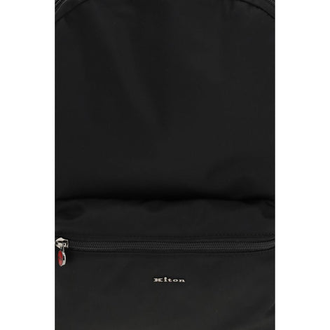 Kiton Black Nylon Backpack Kiton