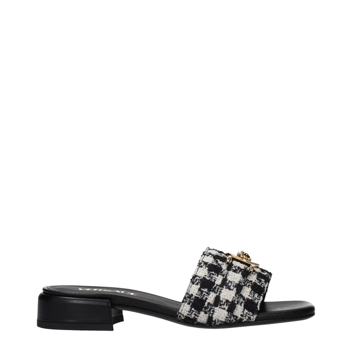 Versace Black Fabric Slippers Versace