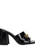 Versace Black Leather Platform Sandals Versace