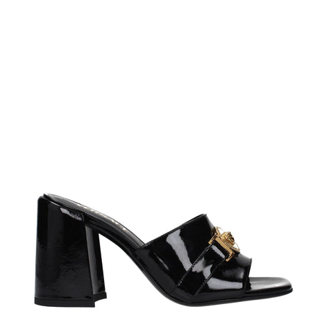 Versace Black Leather Platform Sandals Versace