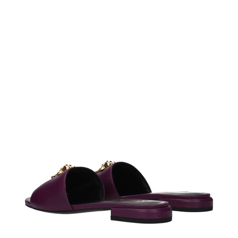 Versace Purple Leather Slippers Versace