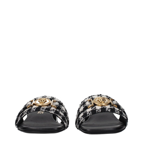 Versace Black Fabric Slippers Versace
