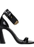 Versace Black Leather Stiletto Heel Sandals Versace