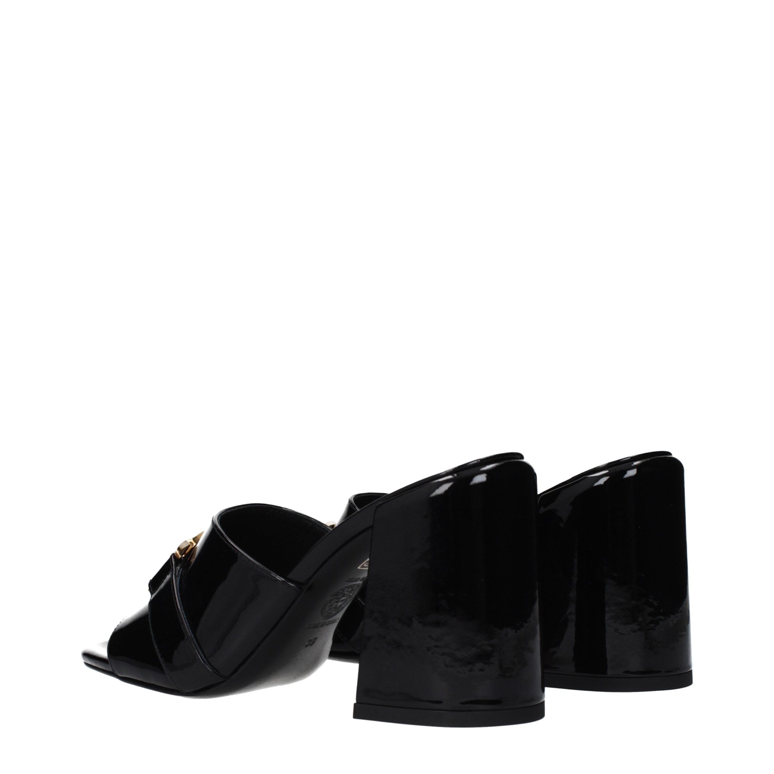 Versace Black Leather Platform Sandals Versace