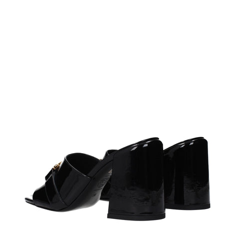 Versace Black Leather Platform Sandals Versace