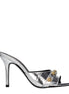 Versace Gray Leather Stiletto Heel Sandals Versace