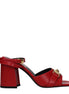 Versace Red Leather Platform Sandals Versace