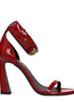 Versace Red Leather Stiletto Heel Sandals Versace