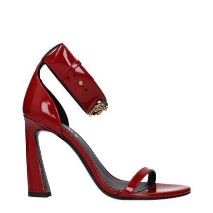 Versace Red Leather Stiletto Heel Sandals Versace