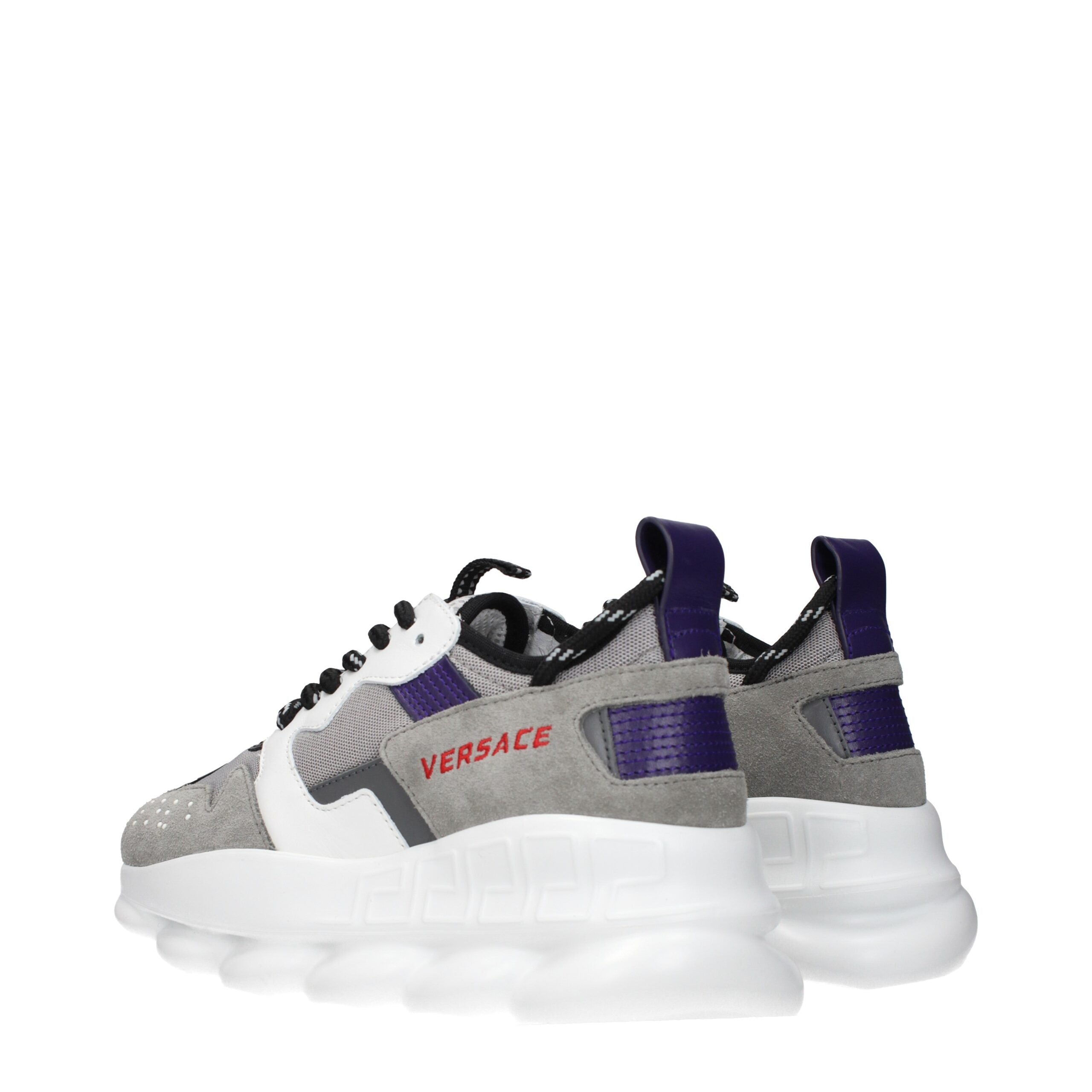 Versace Gray Leather Athletic Sneakers Versace
