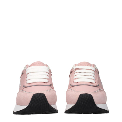 Versace Pink Leather Low Top Sneakers Versace