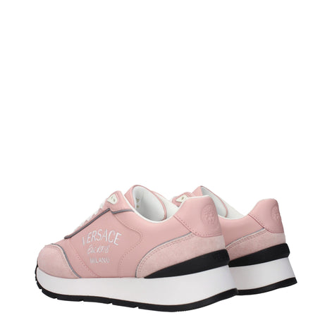Versace Pink Leather Low Top Sneakers Versace