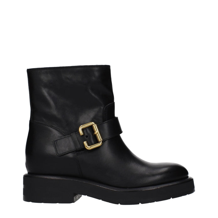 Chloé Black Leather Ankle Boots Chloé