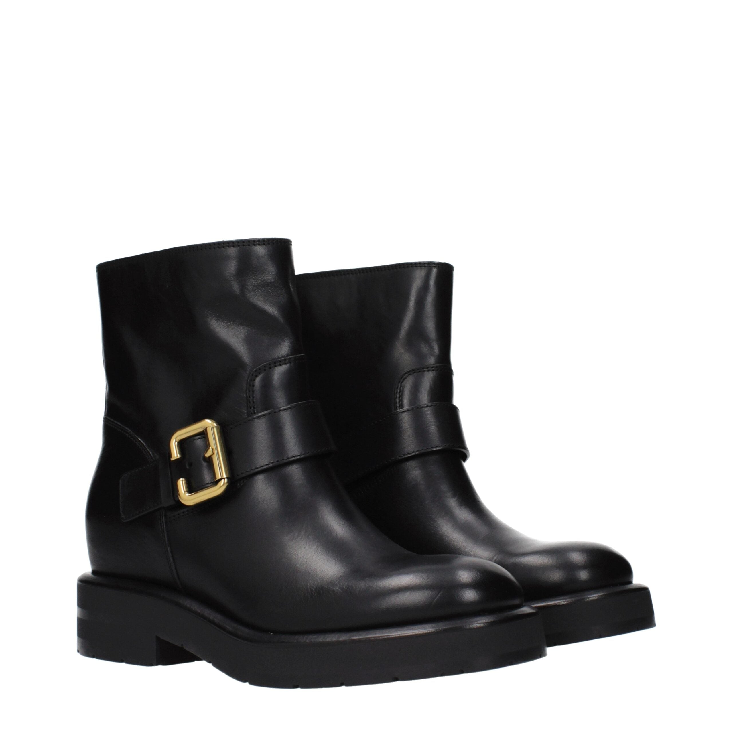 Chloé Black Leather Ankle Boots Chloé
