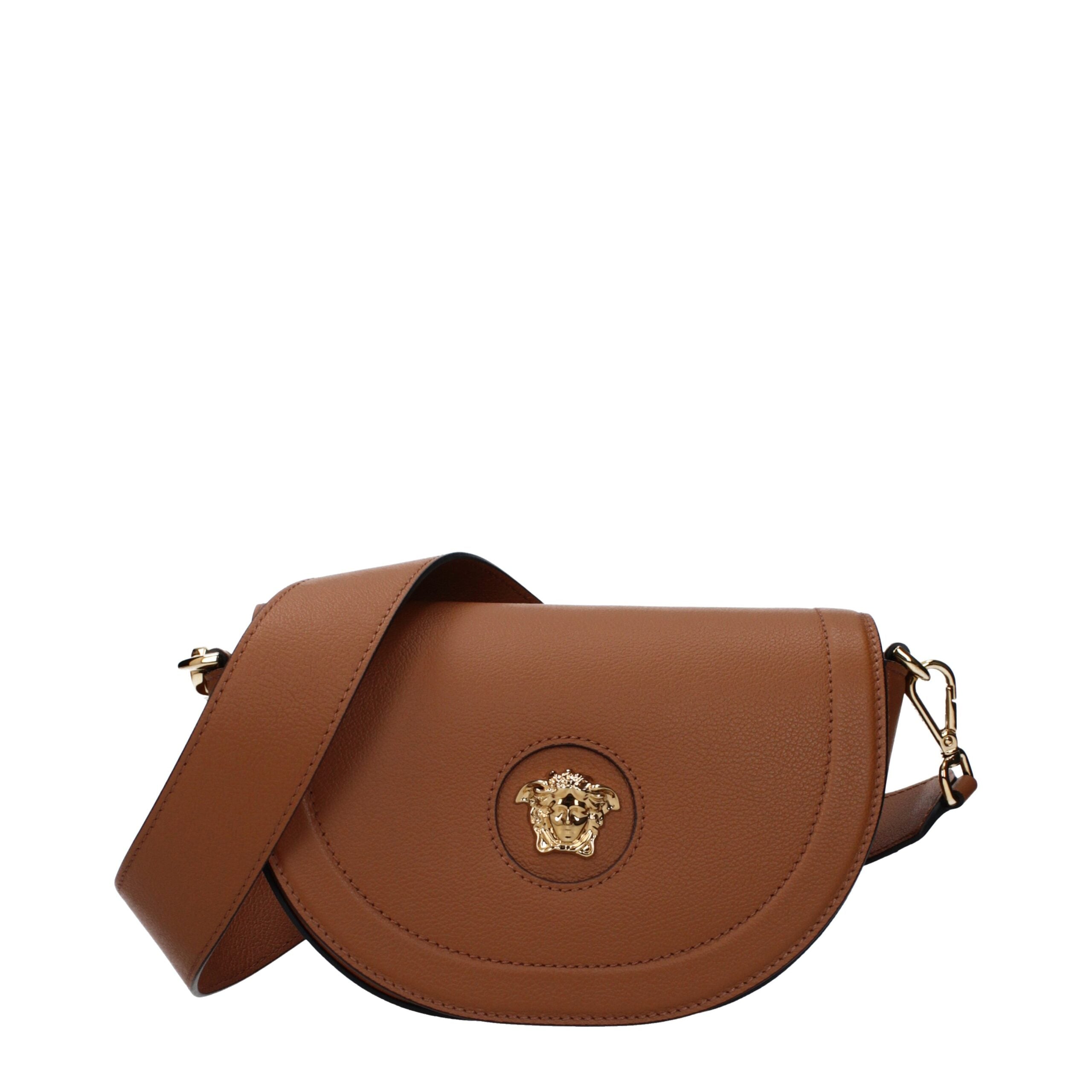 Versace Brown Leather Crossbody Bag Versace