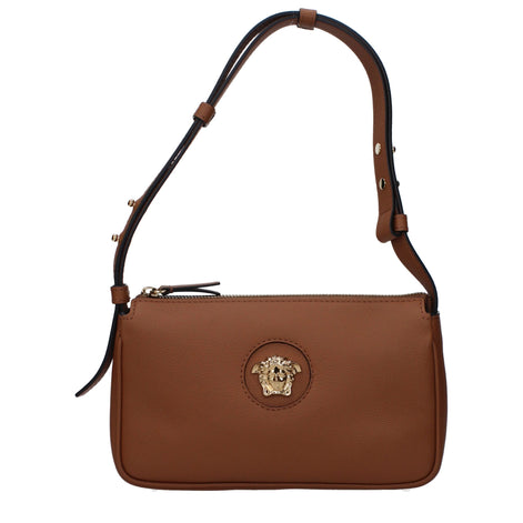 Versace Brown Leather Shoulder Bag Versace
