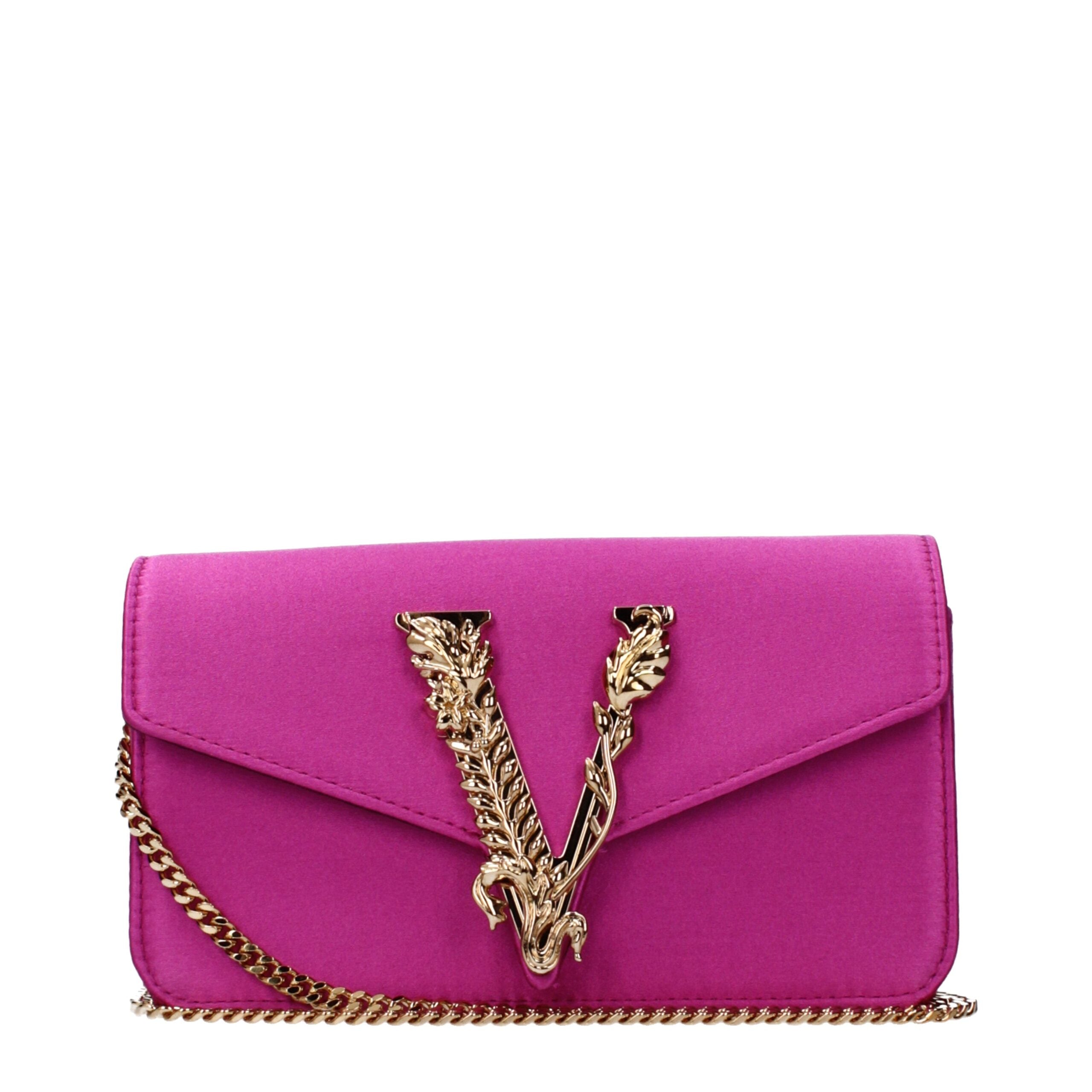 Versace Pink Satin Clutch Bag Versace